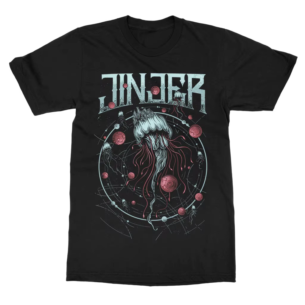 T-shirt en coton graphique JINJER 2026 unisexe, manches courtes, mode estivale, marque de luxe, décontracté, vintage, rétro