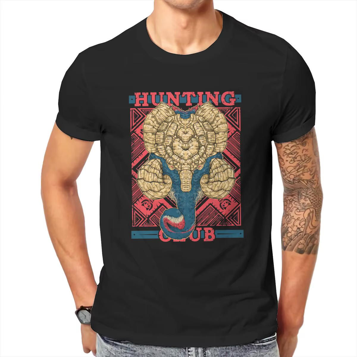 T-Shirt unisexe Monster Hunter World Hunting Club Gammoth pour homme