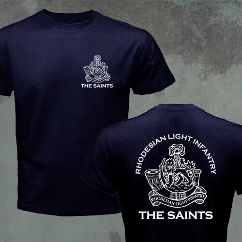 RLI Commando Rhodesian-T-shirt à Manches Courtes en 100% Coton