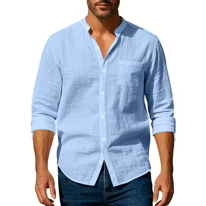 Chemise en coton et lin pour homme