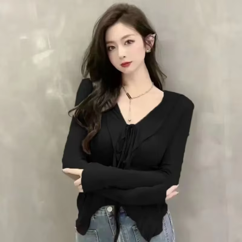 Chemisier femmes à manches longues tunique volants pansement tempérament hauts 2025 Blusas Mujer De Moda mode irrégulière été Blouses chemise