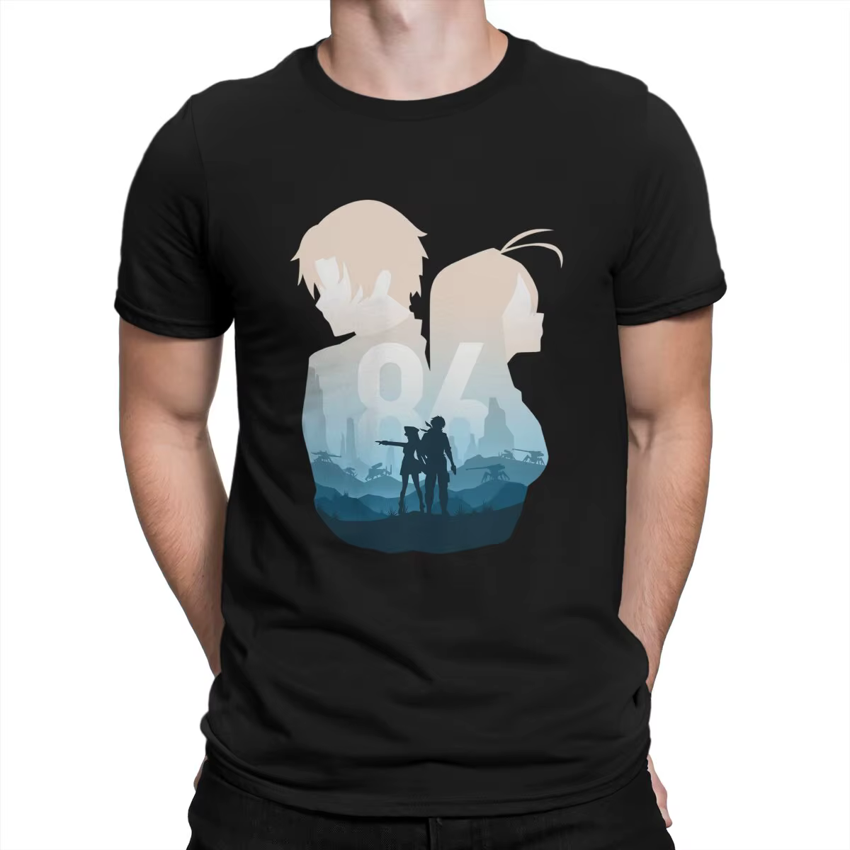 T-Shirt à Manches Courtes et Col Ras du Cou en Coton pour Homme