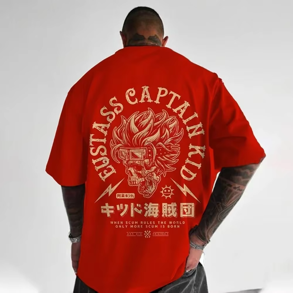 Une pièce hommes T-shirt Eustass enfant été automne Anime garçon enfants à manches courtes rétro confortable Parent-enfant tenue printemps
