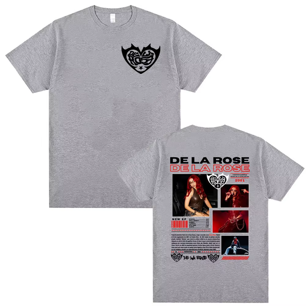Chanteur De La Rose nouvel Album Tour graphique T-shirts hommes femmes haute rue Hip Hop Punk t-shirt décontracté 100%