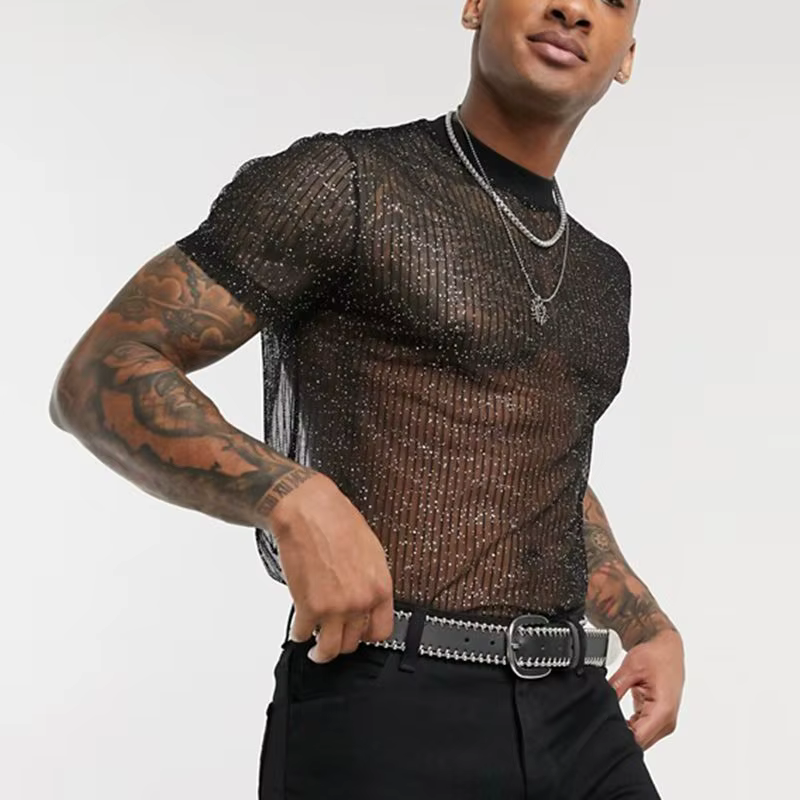 T-shirt en maille à manches courtes pour hommes