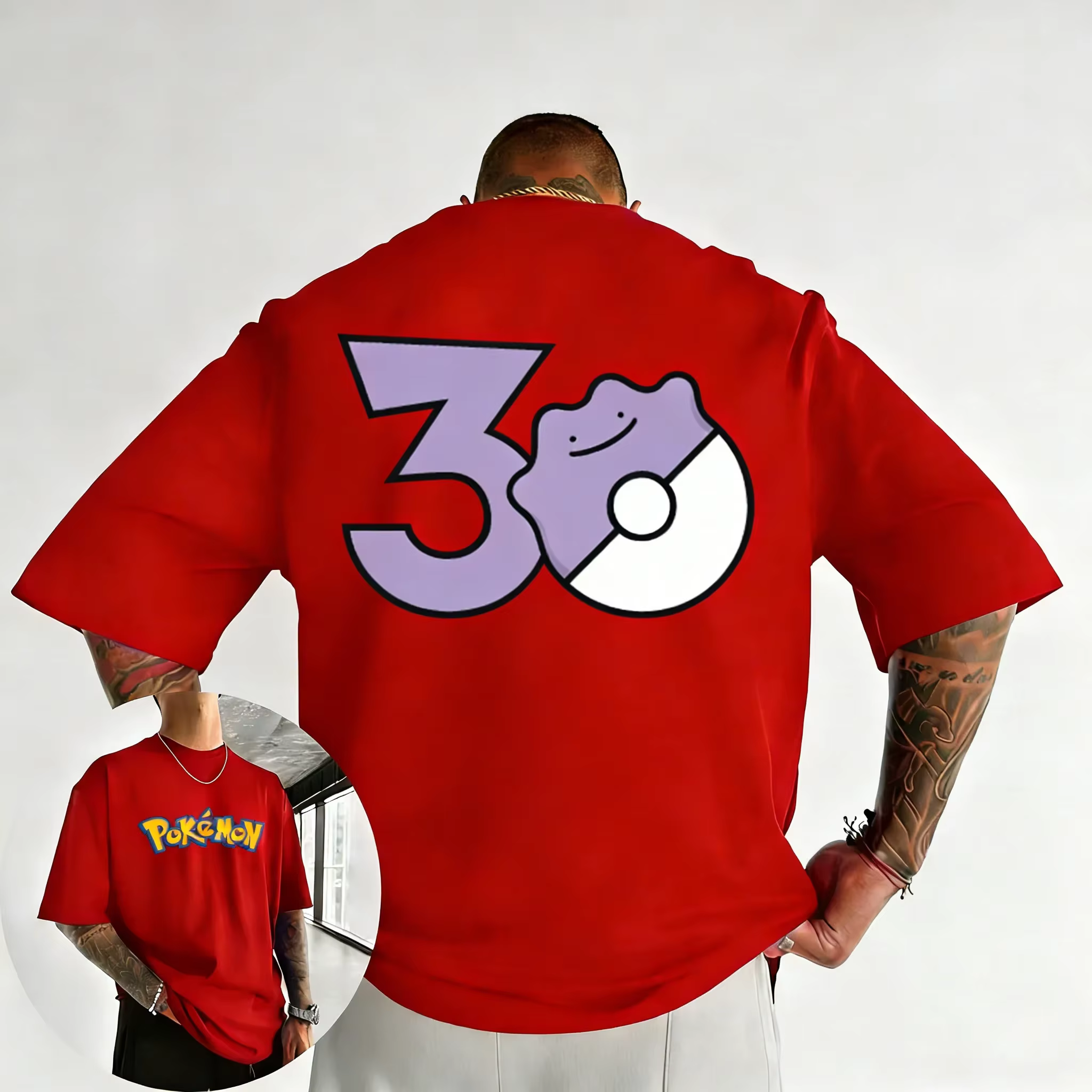 T-shirt imprimé Ditto Pokémon 30ème Anniversaire 2026 – Nouvelle collection été unisexe