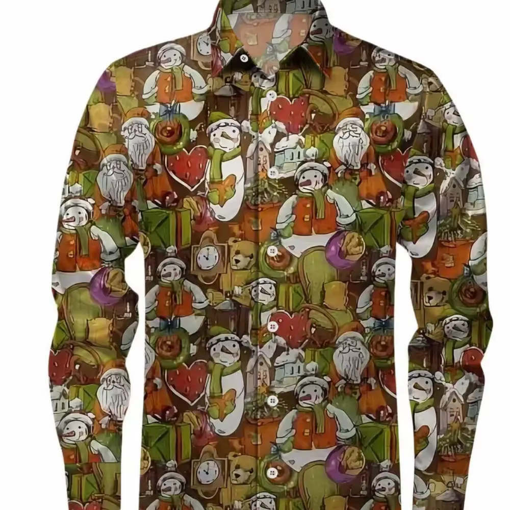 Chemise de noël à manches longues pour hommes