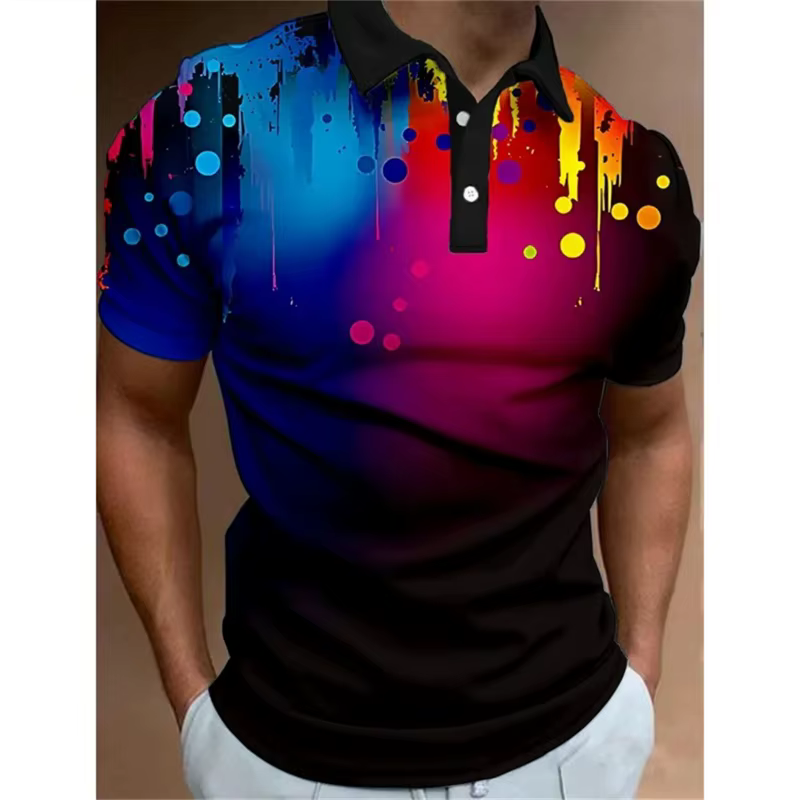 Polo arc-en-ciel à la mode pour hommes
