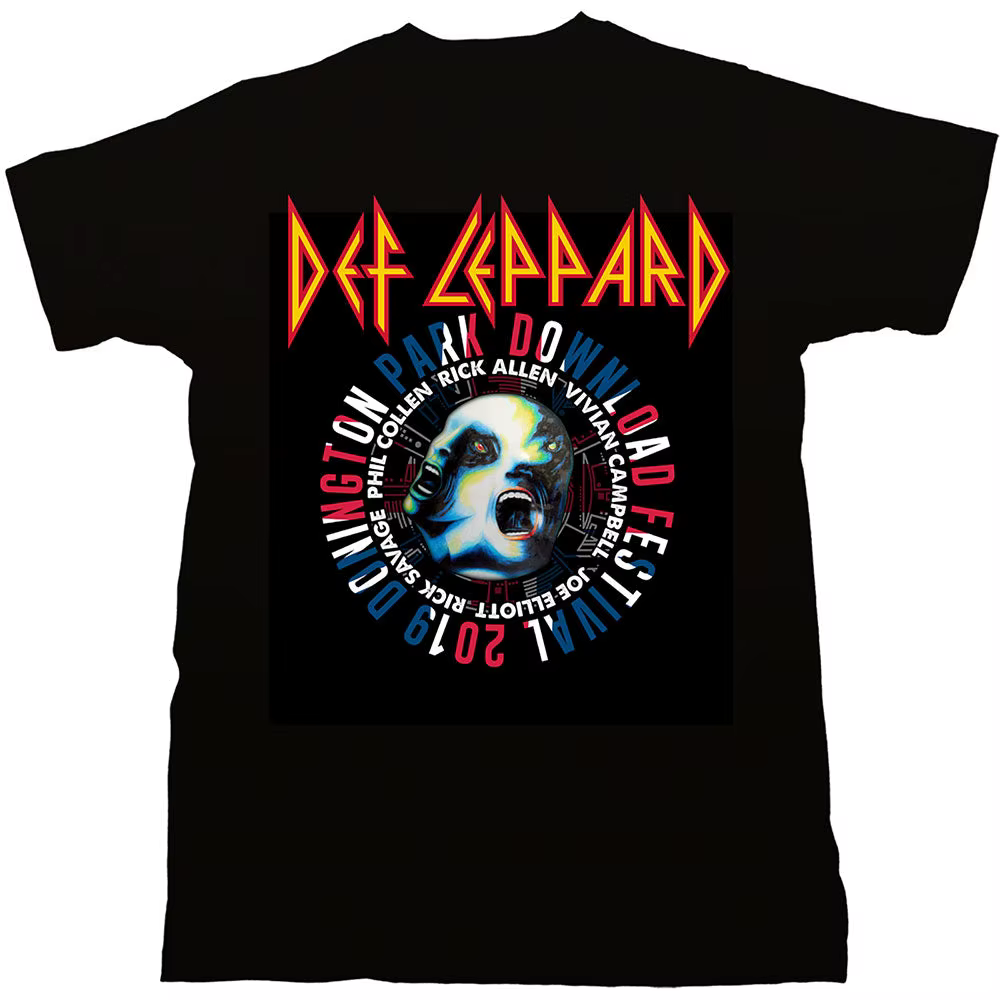 T-Shirt Def Leppard Shatter Band en coton pour hommes et femmes