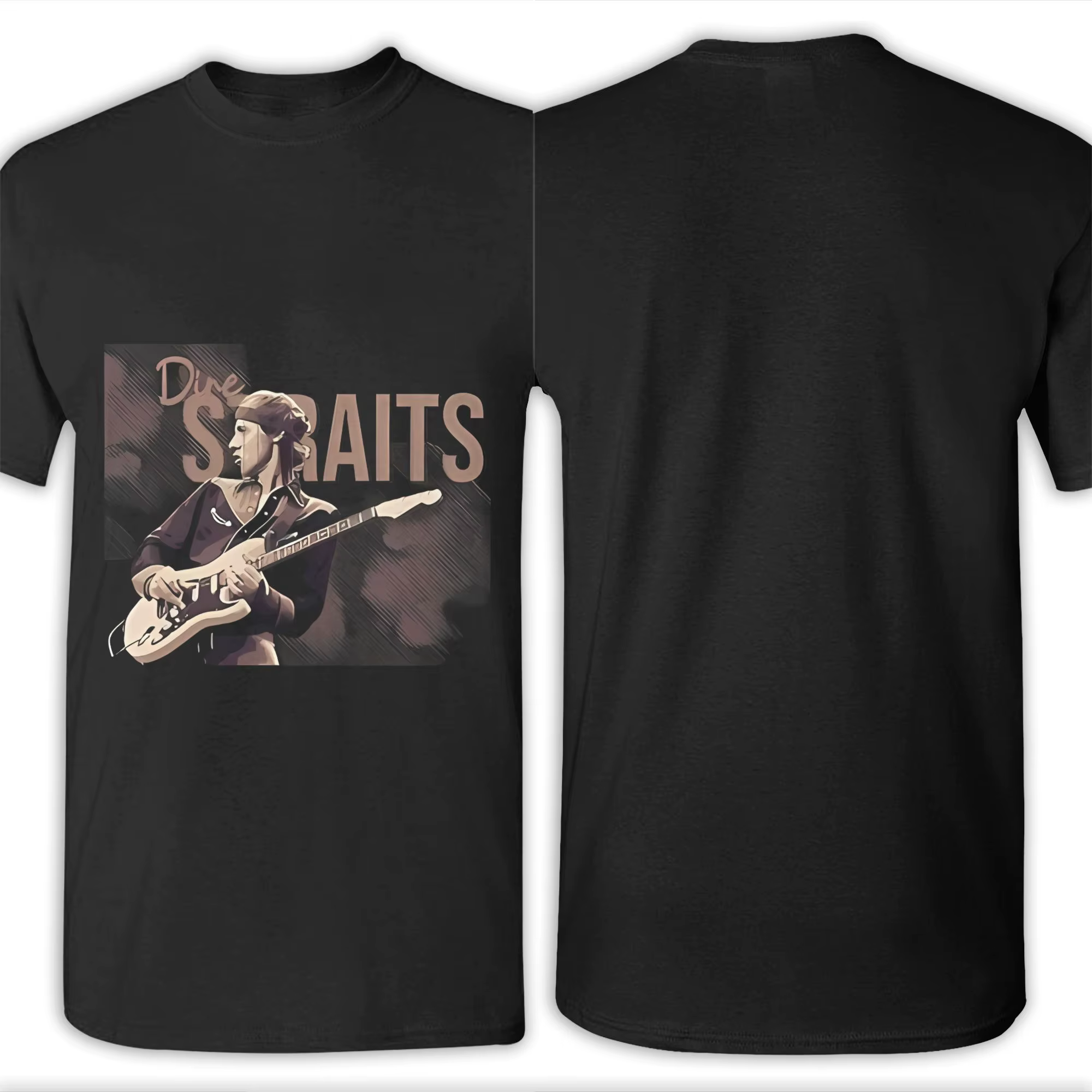 T-shirt graphique 100% coton Dire Straits7, hauts pour hommes