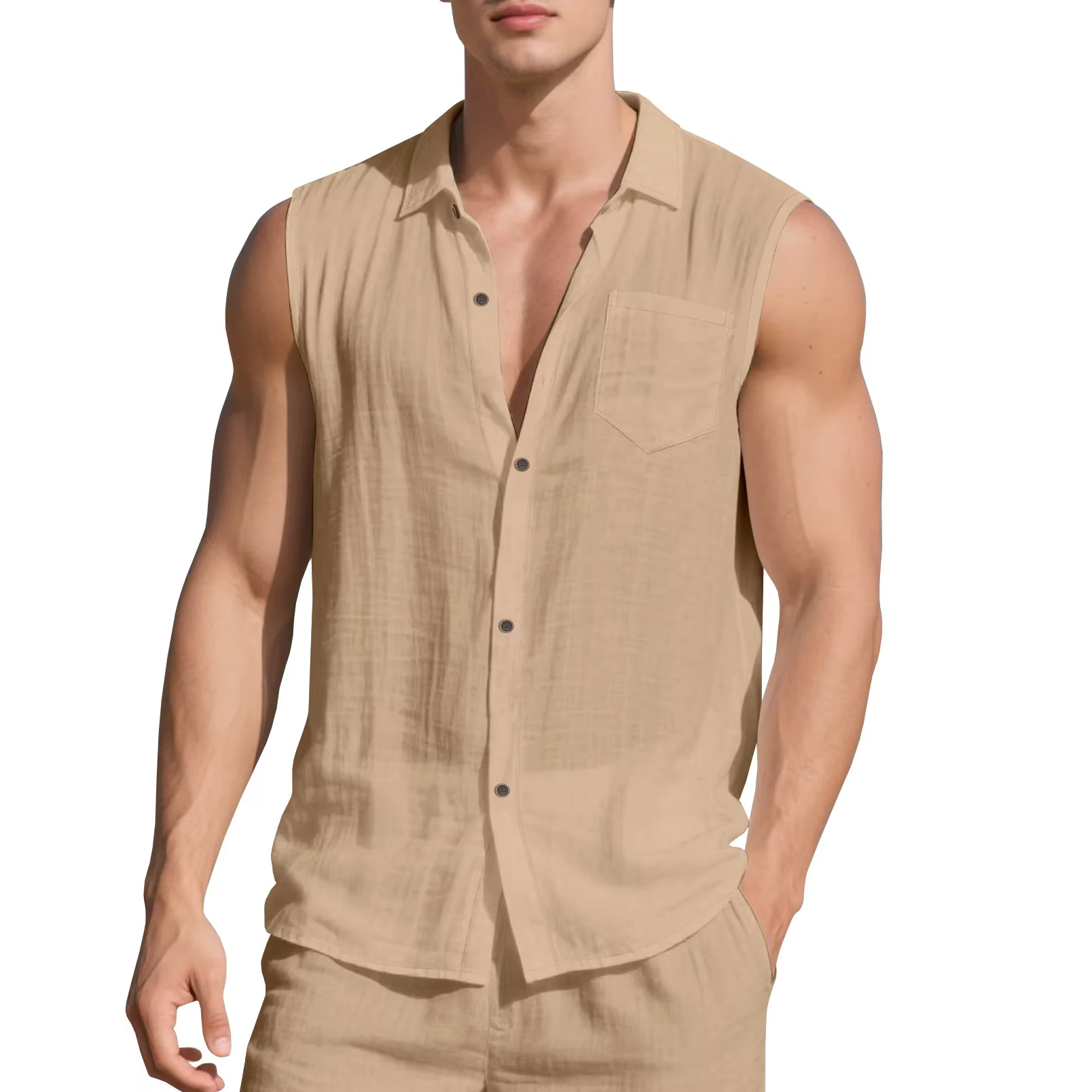 Chemise de plage ample en lin