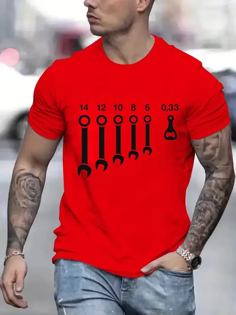 T-shirts pour hommes vêtements clés ouvre-bouteille de bière outils