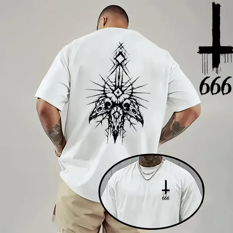 T-shirt gothique surdimensionné pour hommes