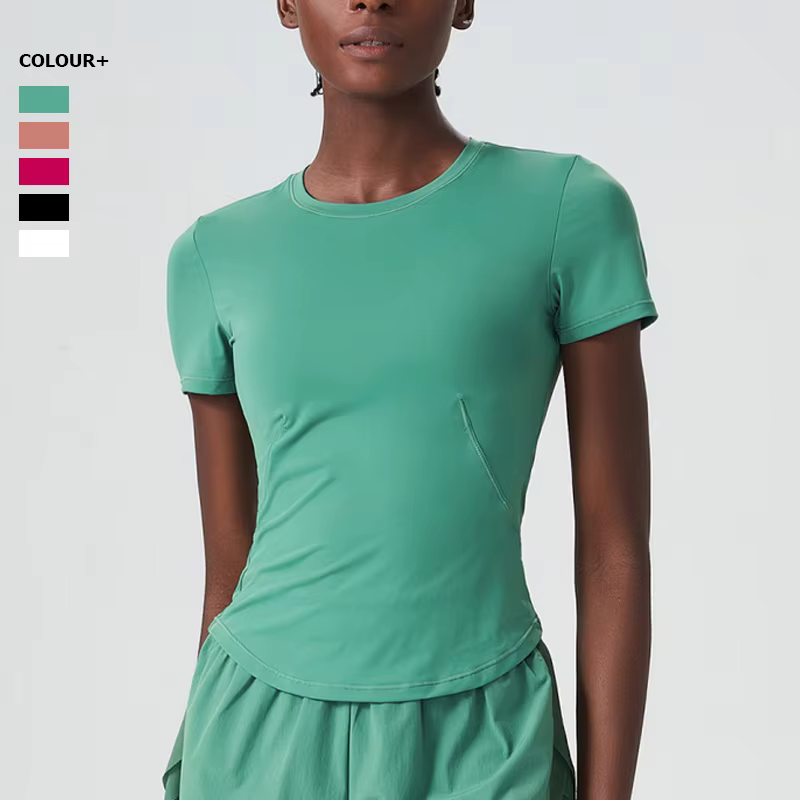 T-shirt de yoga à manches courtes pour femme
