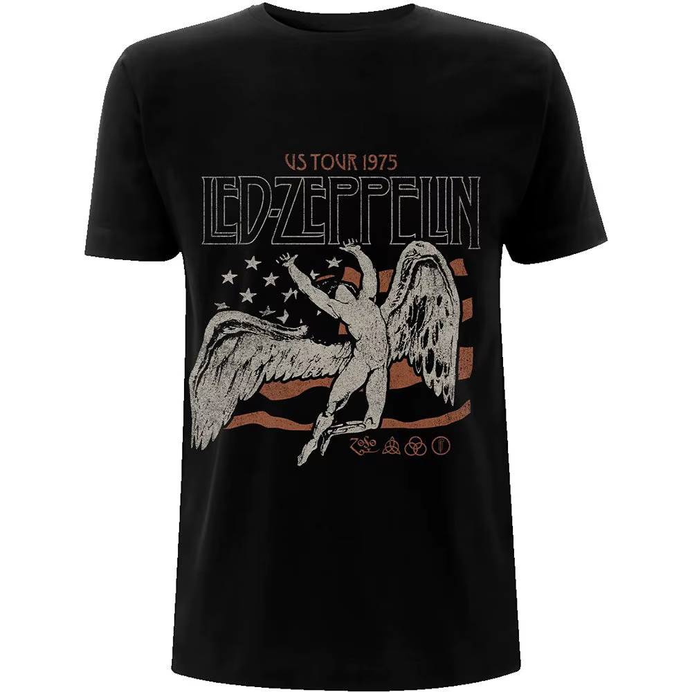 T-Shirt Photo Led Zeppelin Band en coton pour hommes et femmes