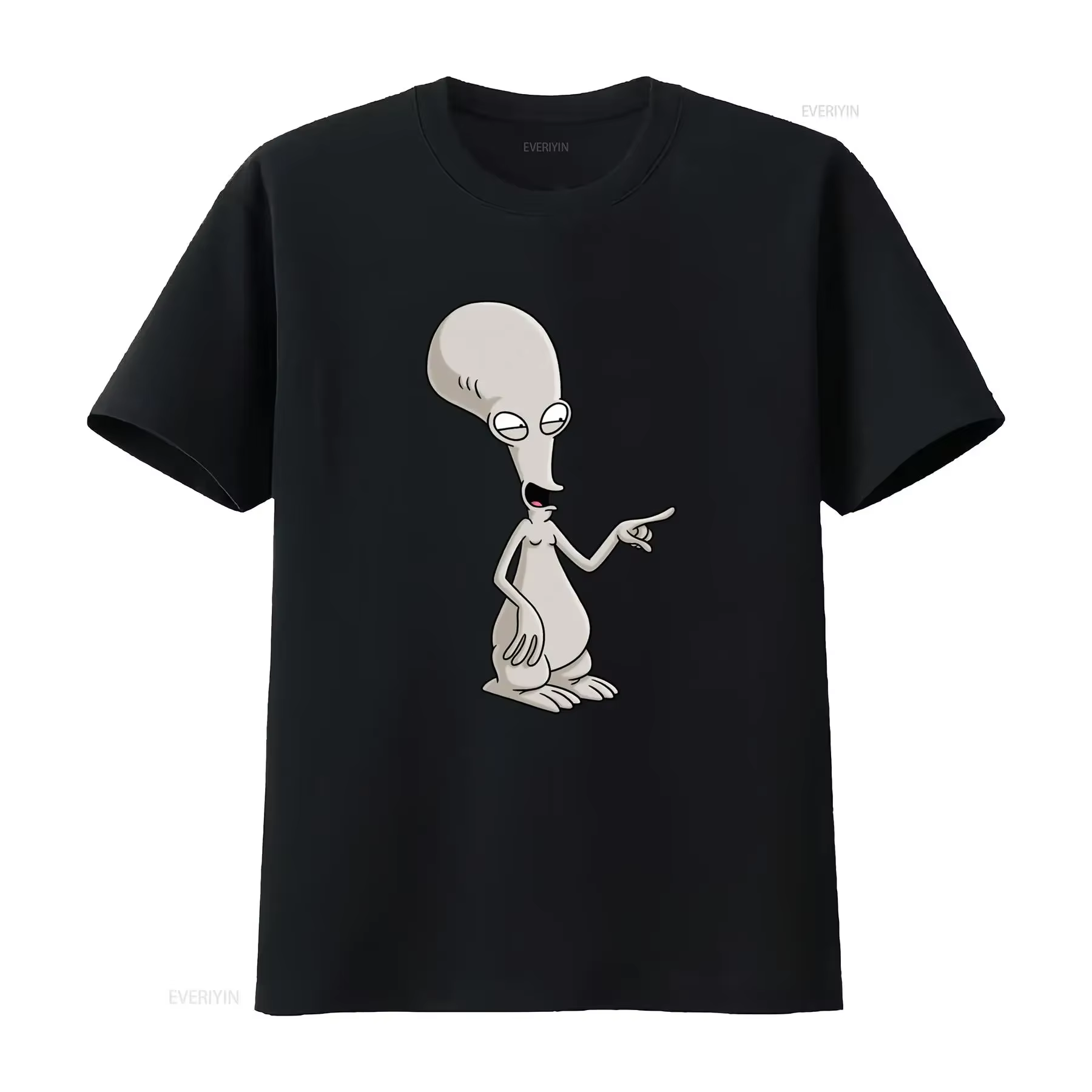 T-shirt Roger Smith The Alien à imprimé dessin animé pour tailles S à 5XL, fabriqué aux États-Unis, style vintage délavé, décontracté et élégant
