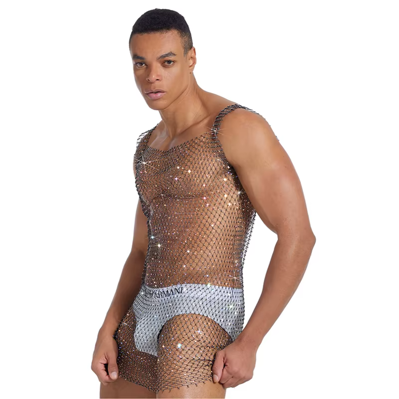 Débardeur en maille strass pour hommes