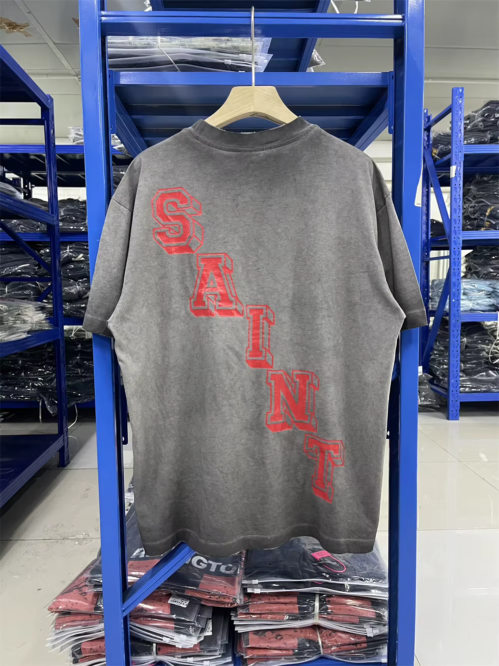 Saint ange lavé gris T-shirt