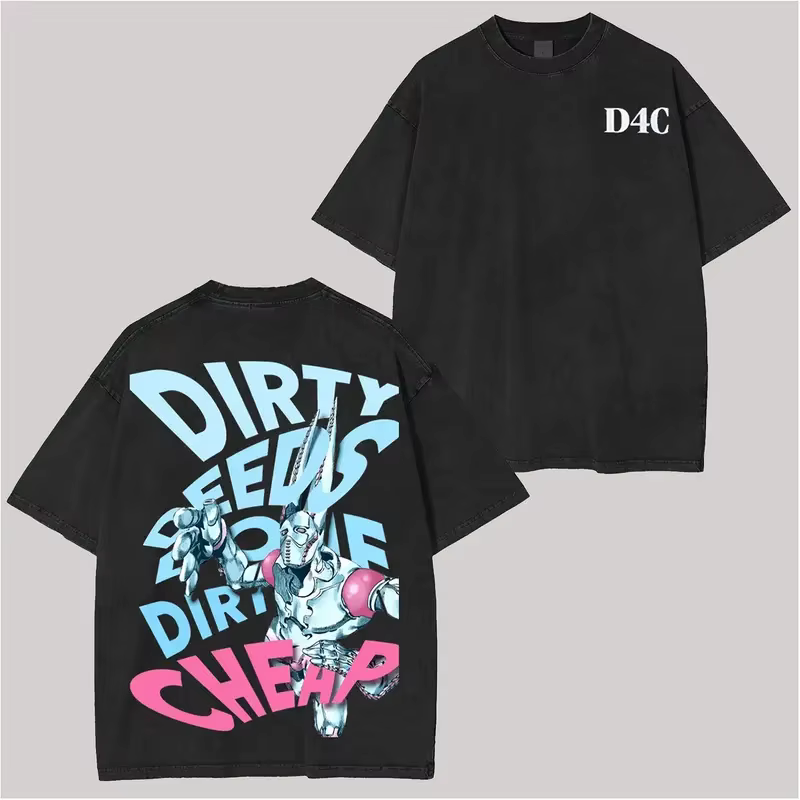 T-shirt imprimé JoJo's Bizarre Adventure D4C pour hommes et femmes