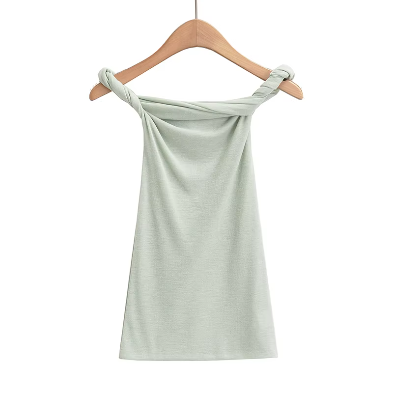 T-shirt à manches courtes et épaules dénudées pour femme