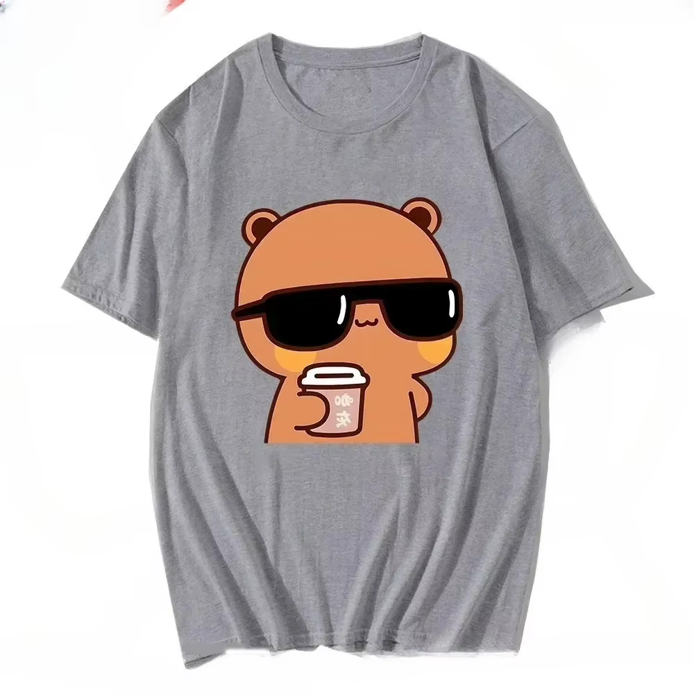 T-shirt pour couple avec motif de dessin animé mignon