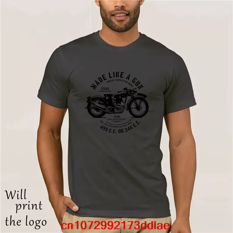 T-shirt homme Royal Enfield Bullet 1948 décontracté col rond ample été T-shirt pour hommes