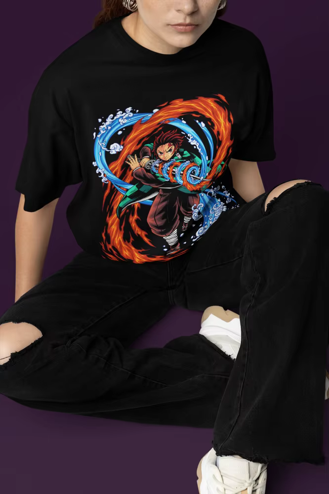 Tanjiro chemise tueur de démons Kimetsu No Yaiba T-Shirt Nezuko