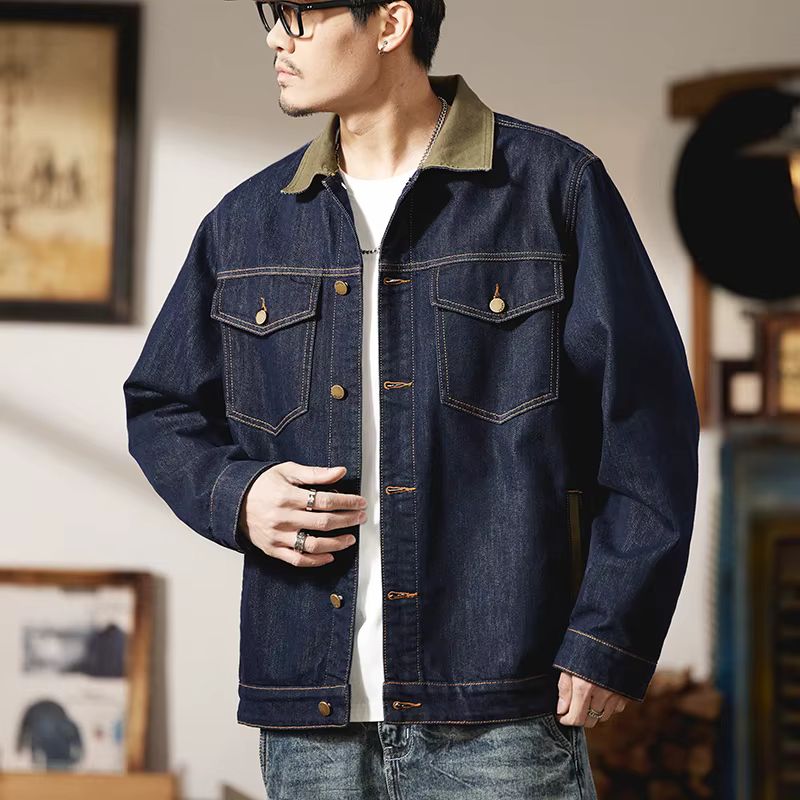 7XL 6XL grande taille veste en jean hommes mode Streetwear ample décontracté surdimensionné Denim Cargo