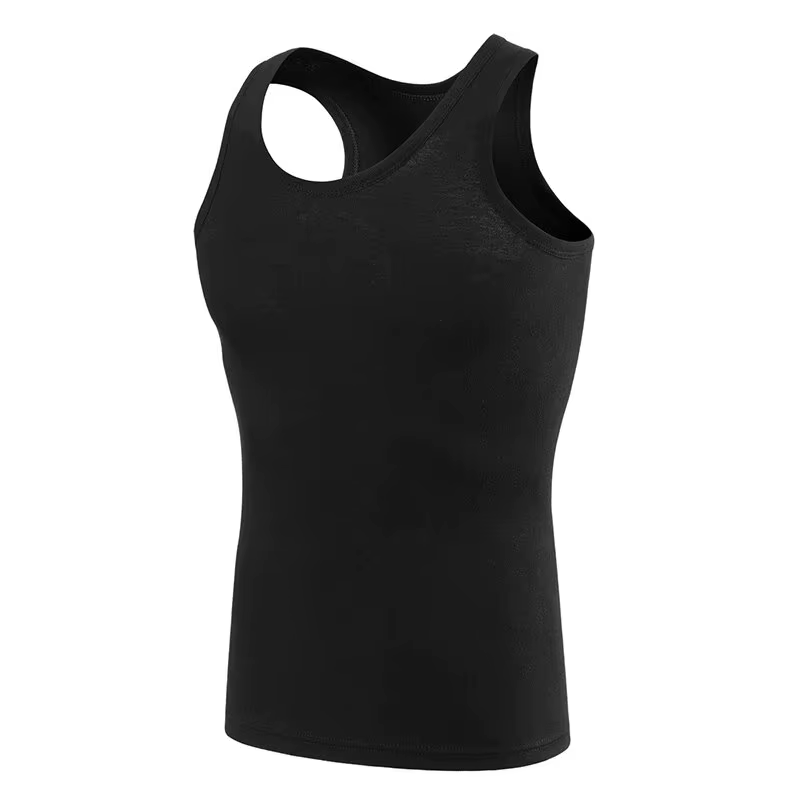 Gilet basique en coton pour hommes, couleur unie, Slim, exercice, T-shirt absorbant la sueur, fond confortable pour personnes d'âge moyen, 1/3 pièces
