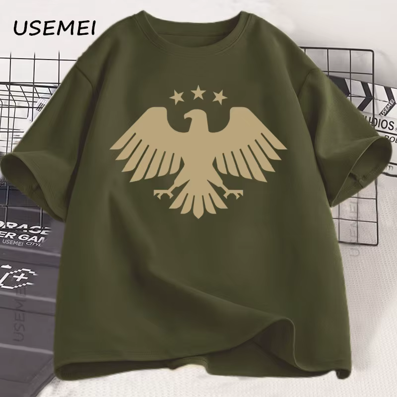 T-Shirt homme aigle de la syrie graphique t-shirts décontracté coton à manches courtes