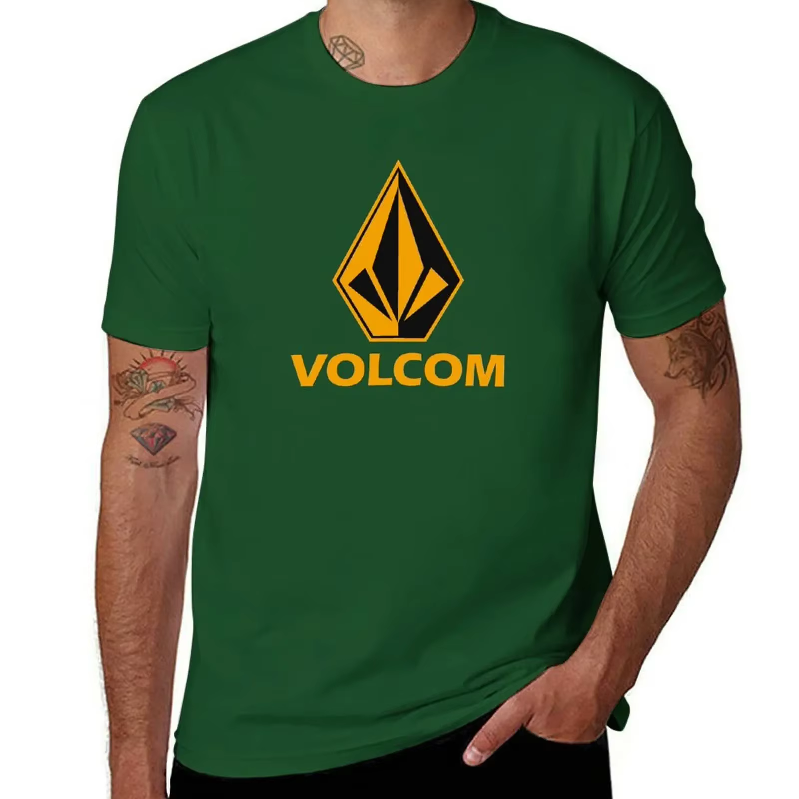 T-shirt vintage avec logo volcom pour hommes