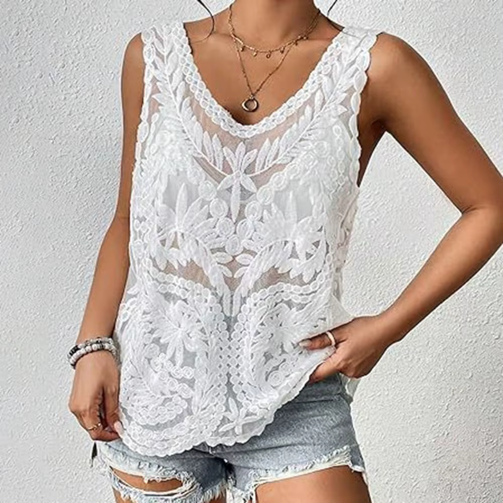 Nouveau tricot creux Crochet hauts évider respirant