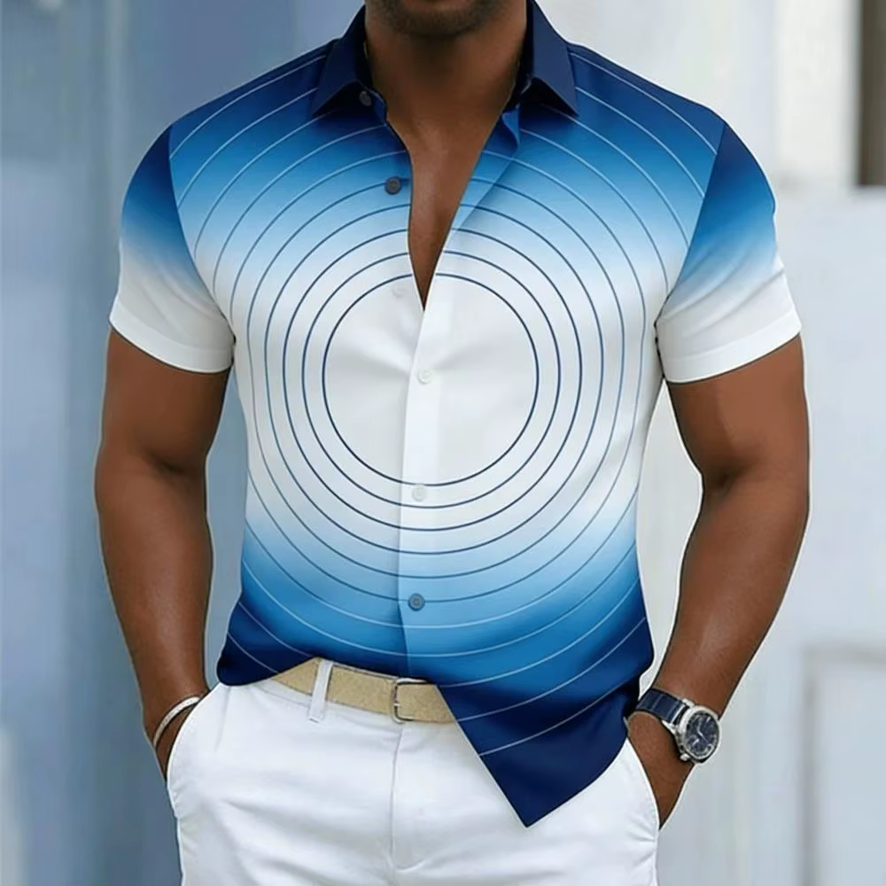 Chemise décontractée sportive imprimée en 3D