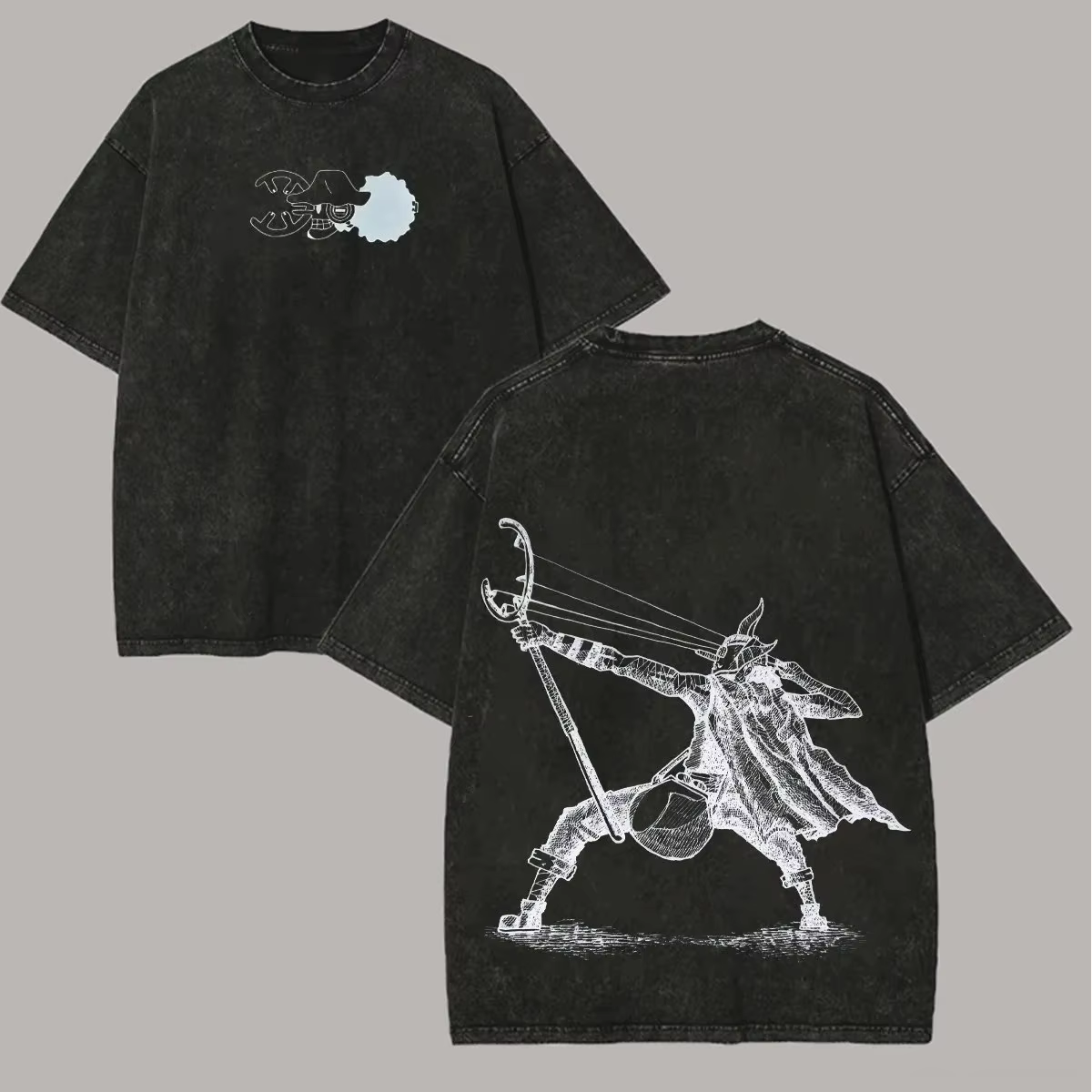 T-shirt graphique unisexe vintage en coton délavé à manches courtes pour homme et femme