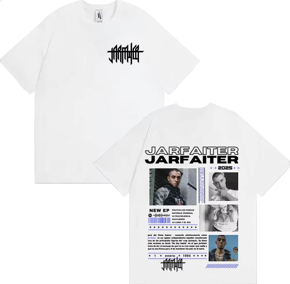Rappeur Jarfaiter Album Tour 2025 couverture T-shirt hommes femmes Harajuku mode Hip Hop Pop musique t-shirts Vintage