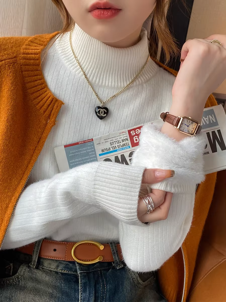 Pull à col roulé pour femme