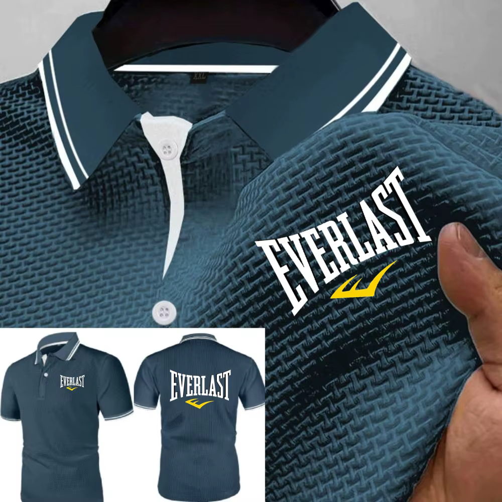 Hommes polos Everlast Polo été glace soie Cool coupe ajustée maille t-shirts doux