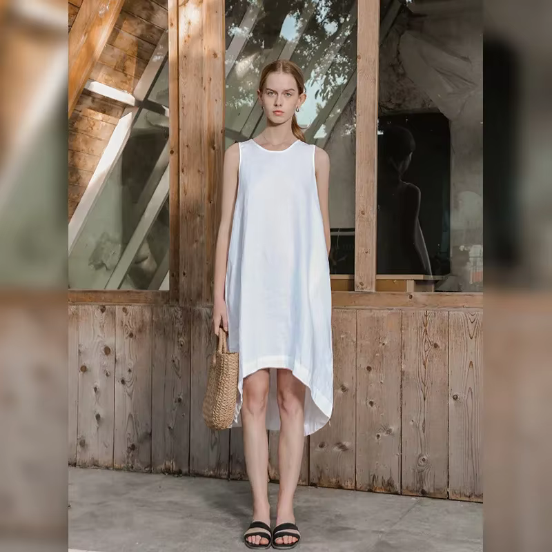 Robe Gilet d'Été 100% Lin pour Femme