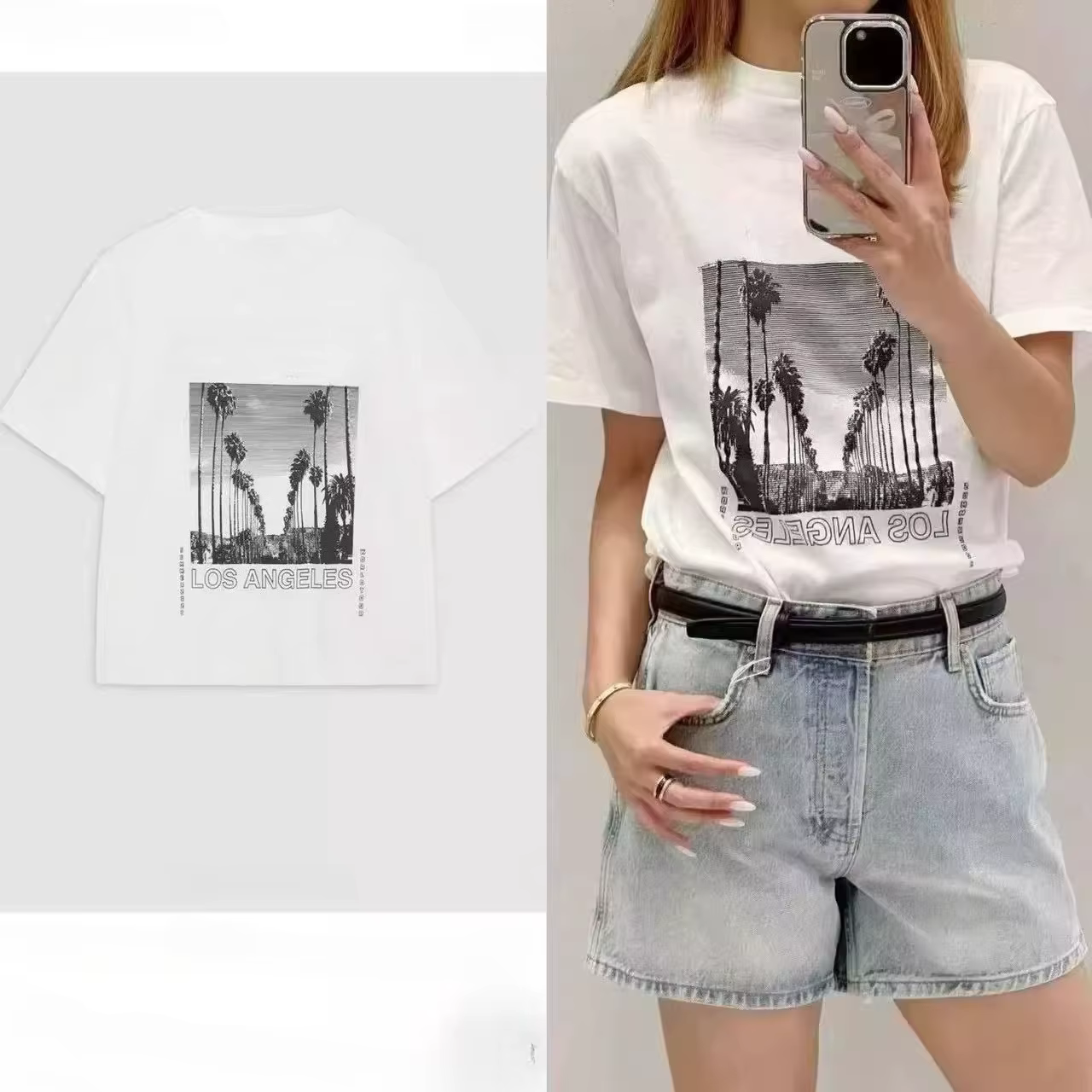 T-shirt manches courtes col rond femme