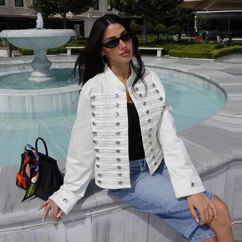 Veste en jean courte pour femme