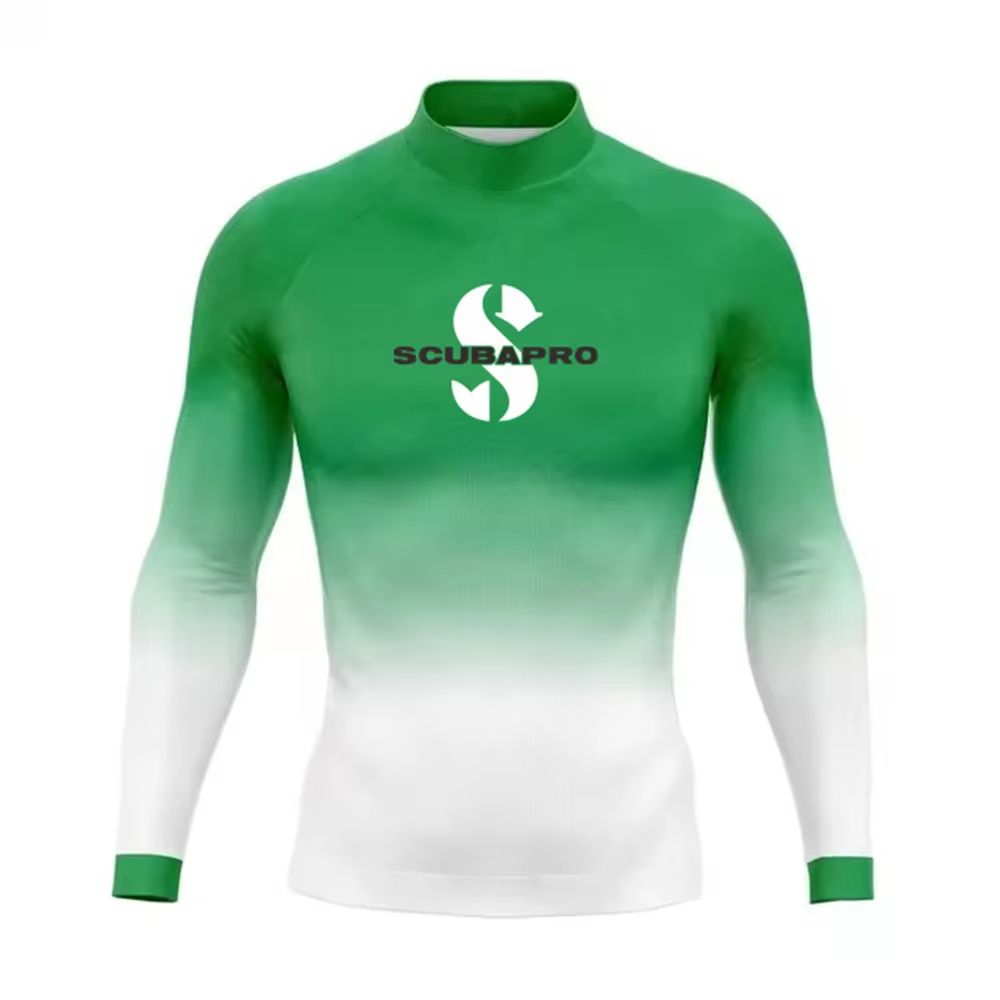 Été hommes éruption garde à manches longues Surf natation T-shirt plage Protection UV maillots de bain Lycra Surf plongée maillot de bain Rashguard chemise