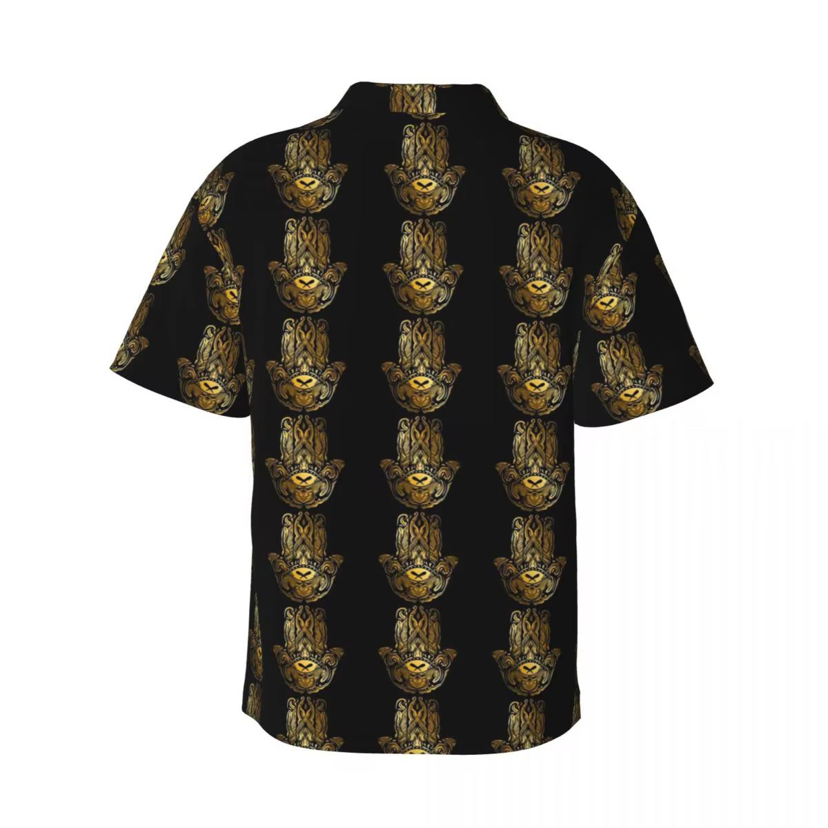 Chemise hawaïenne à main Golden Hamsa pour hommes
