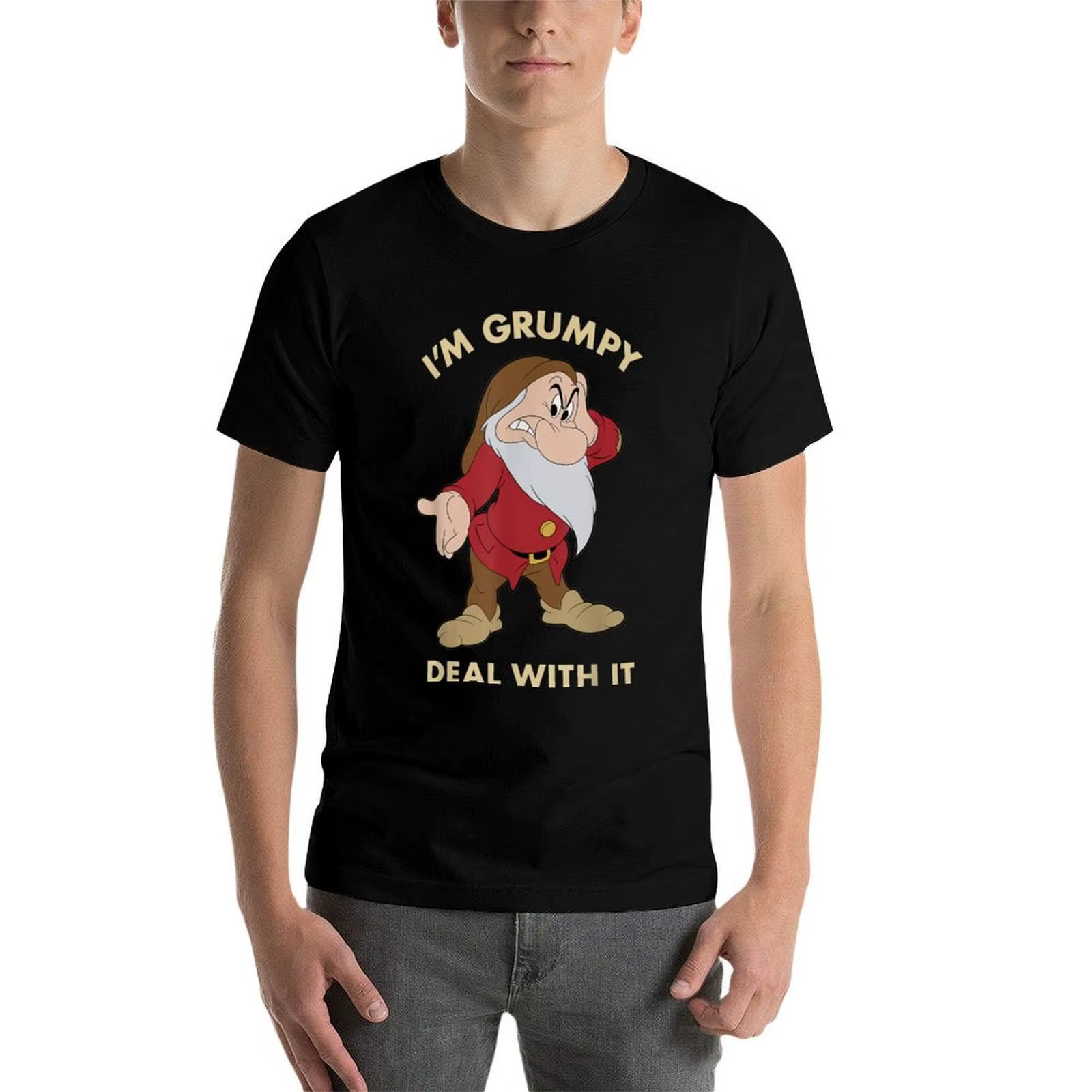Je suis Grumpy Deal With It T-Shirt t-shirts pour homme graphique vintage