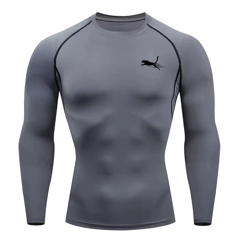 T-shirt de fitness à manches longues pour homme