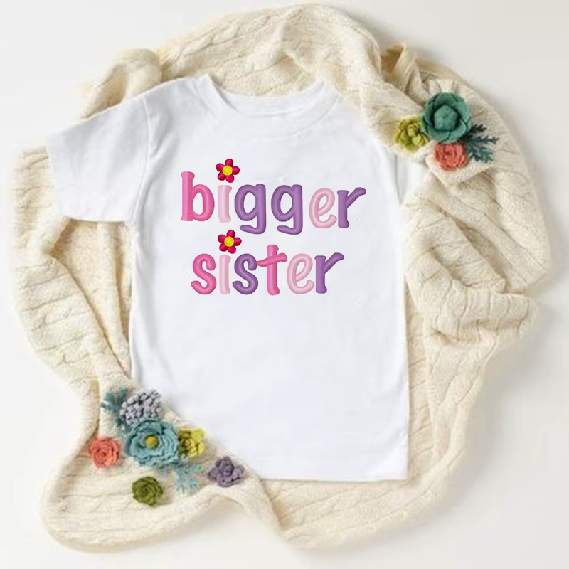 Grande sœur petite sœur jumeaux sœur T-shirt enfants manches courtes hauts correspondant tenue
