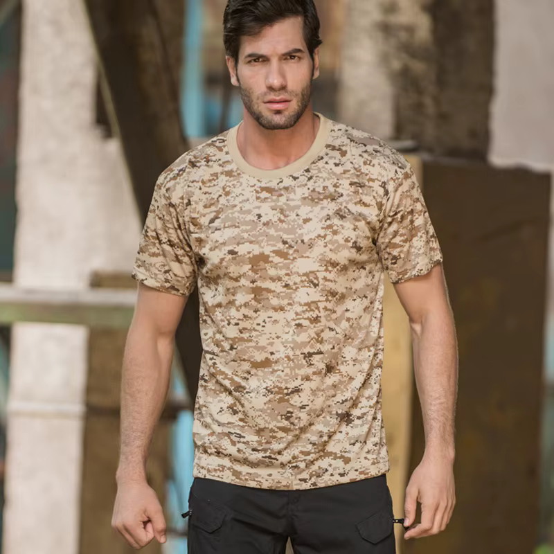 T-shirt camouflage tactique imprimé 3D pour homme