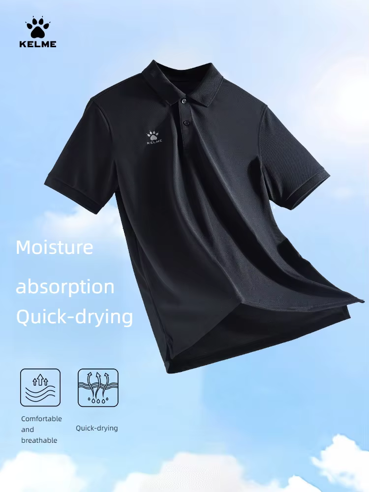 Kelme Polo hommes été séchage rapide à manches courtes T-shirt Club formation Football uniformes chemise de Culture personnalisé
