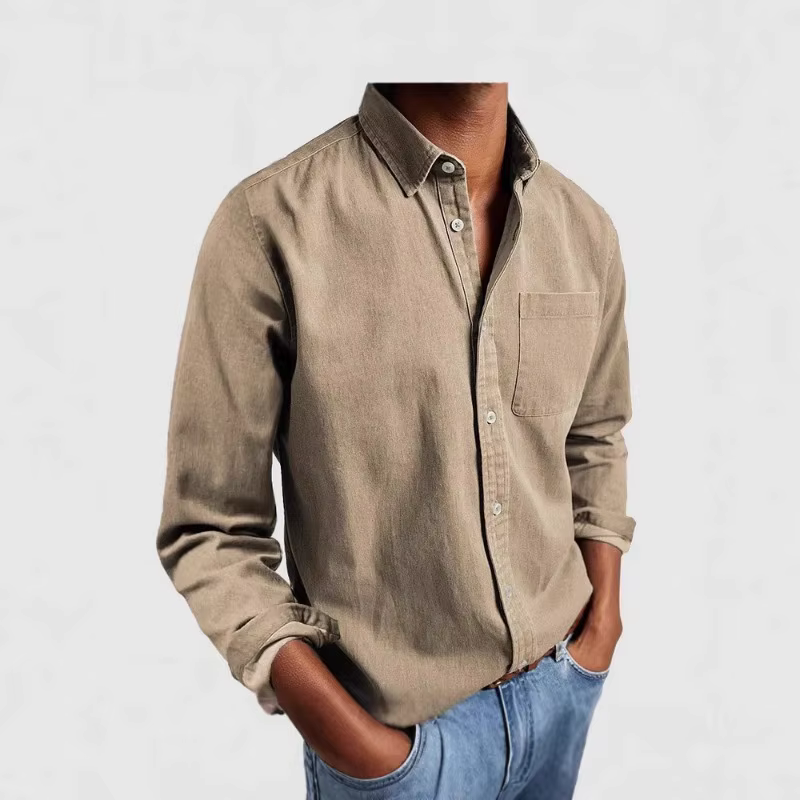 Chemise en tissu Denim européen et américain