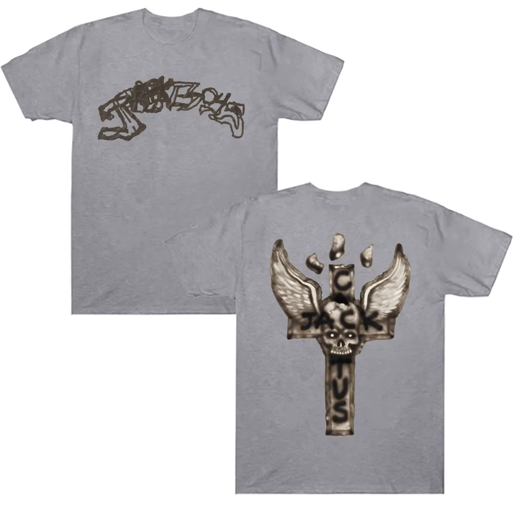 JACKBOYS 2 Album Art Graffiti T-shirt Traviss Scott Cactus Jack hauts ample décontracté coton col rond manches courtes