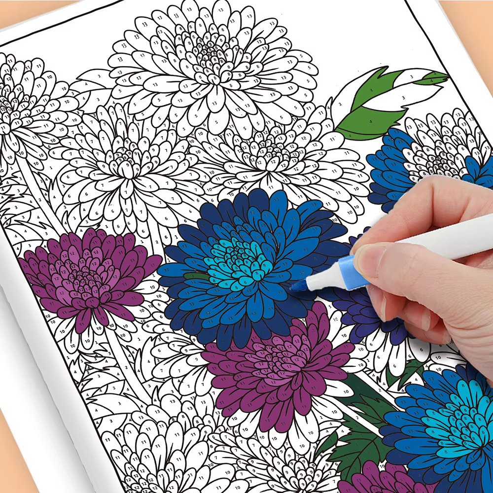 Livre de coloriage par numéros pour adultes
